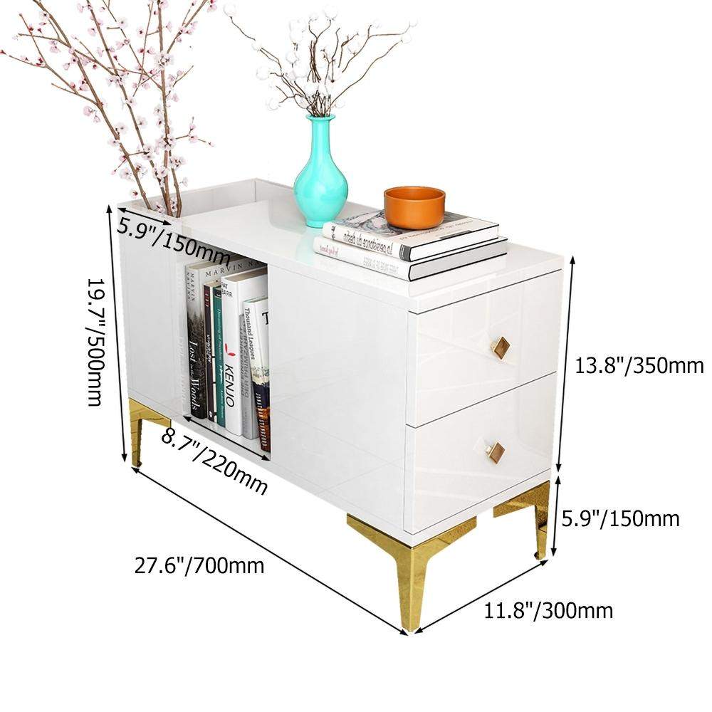 Black End Table with Storage Side Table Metal-Richsoul-End & Side Tables,Furniture,Living Room Furniture