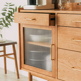 Nordic Natural Sideboard with 3 Doors & 3 Shelves & 4 Drawers in Large