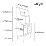 Nordic Natural Sideboard with 3 Doors & 3 Shelves & 4 Drawers in Large