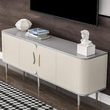 Modern White & Gray TV Stand Rectangle Media Stand TV Console with 4 Doors in Small-Richsoul-Furniture,Living Room Furniture,TV Stands