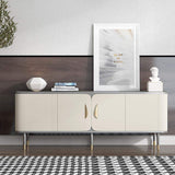 Modern White & Gray TV Stand Rectangle Media Stand TV Console with 4 Doors in Small-Richsoul-Furniture,Living Room Furniture,TV Stands