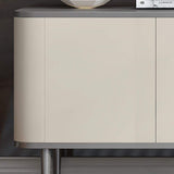Modern White & Gray TV Stand Rectangle Media Stand TV Console with 4 Doors in Small-Richsoul-Furniture,Living Room Furniture,TV Stands