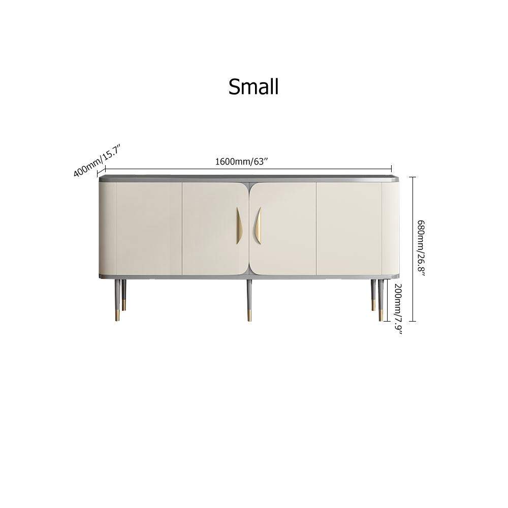 Modern White & Gray TV Stand Rectangle Media Stand TV Console with 4 Doors in Small-Richsoul-Furniture,Living Room Furniture,TV Stands