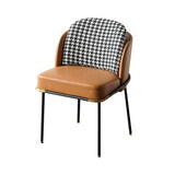 Upholstered Dining Chairs PU Leather Houndstooth Side Chair Set of 2