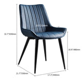 Modern Gray Dining Room Chairs PU Leather Upholstered Set of 2