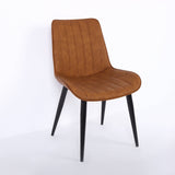 Modern Gray Dining Room Chairs PU Leather Upholstered Set of 2
