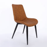 Modern Gray Dining Room Chairs PU Leather Upholstered Set of 2