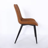 Modern Gray Dining Room Chairs PU Leather Upholstered Set of 2