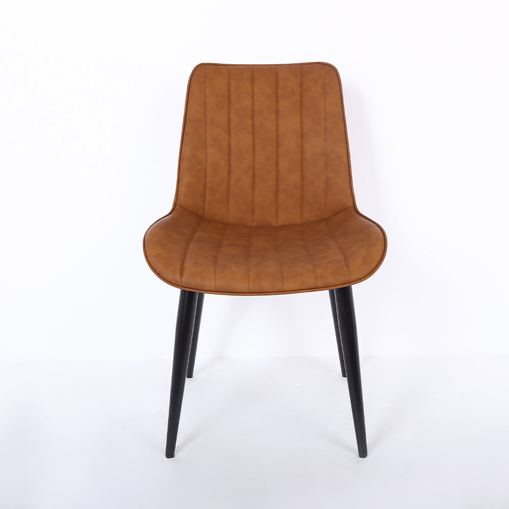 Modern Gray Dining Room Chairs PU Leather Upholstered Set of 2