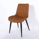 Modern Gray Dining Room Chairs PU Leather Upholstered Set of 2