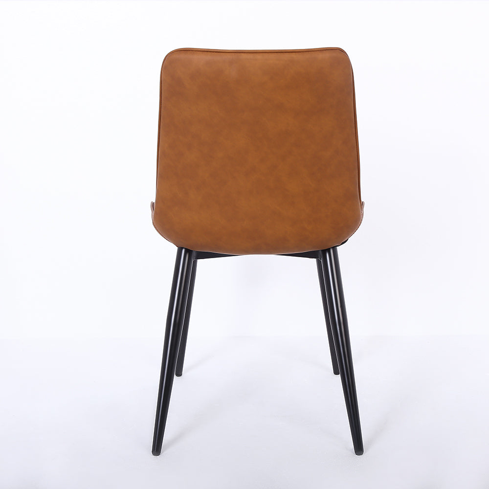Modern Gray Dining Room Chairs PU Leather Upholstered Set of 2