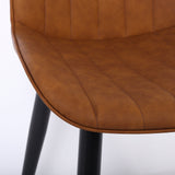 Modern Gray Dining Room Chairs PU Leather Upholstered Set of 2