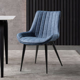 Modern Gray Dining Room Chairs PU Leather Upholstered Set of 2