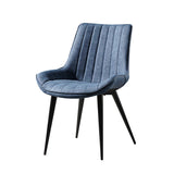 Modern Gray Dining Room Chairs PU Leather Upholstered Set of 2