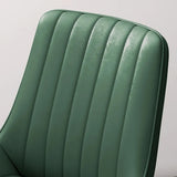 Green Dining Chairs with PU Leather Upholstery & High Back Dining Table Chair Set of 2