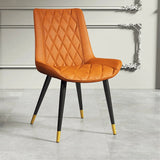 Beige Dining Chair Leather Dining Chair Set of 2 with Solid Back