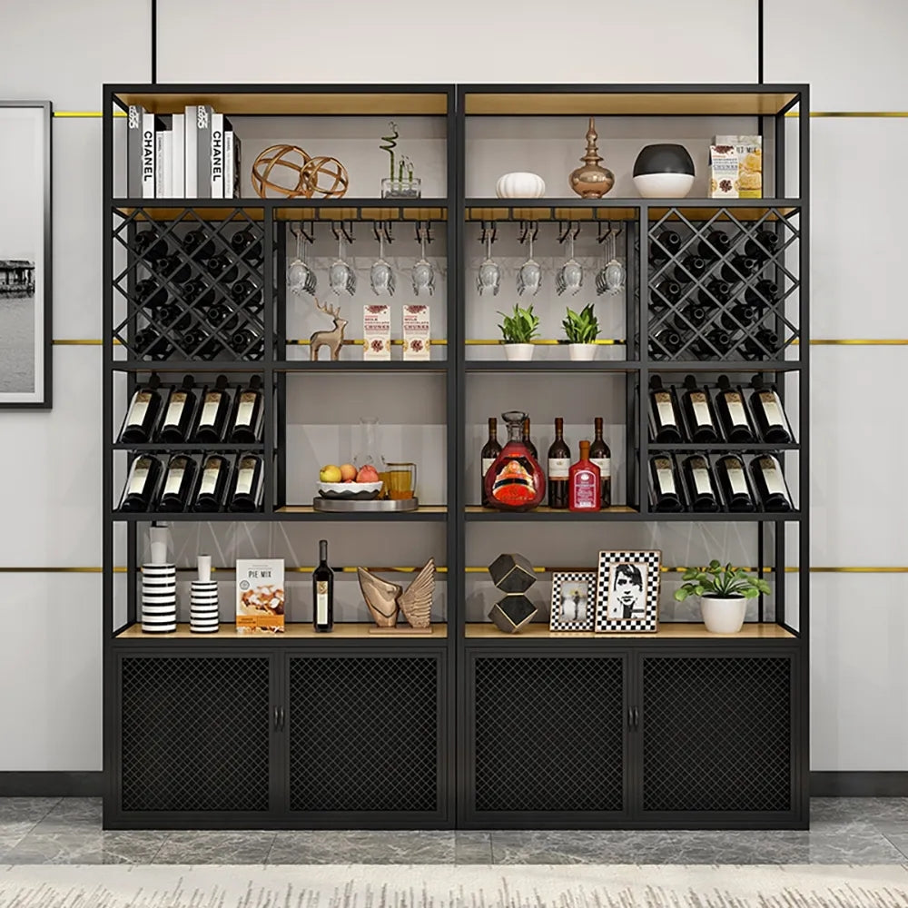 35.4" Industrial Wine Cabinet Wine Rack Unit for Home Bar