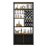 35.4" Industrial Wine Cabinet Wine Rack Unit for Home Bar
