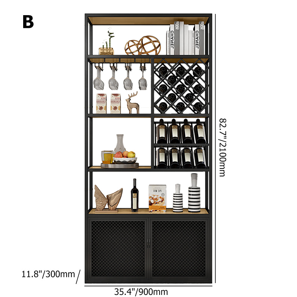 35.4" Industrial Wine Cabinet Wine Rack Unit for Home Bar