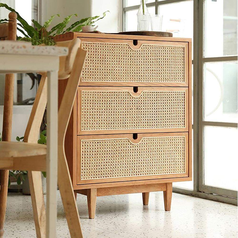 Nordic Natural 4 Drawers Chest Rattan Woven in Large-Richsoul-Cabinets & Chests,Furniture,Living Room Furniture