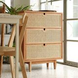 Nordic Natural 4 Drawers Chest Rattan Woven in Large-Richsoul-Cabinets & Chests,Furniture,Living Room Furniture