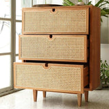Nordic Natural 4 Drawers Chest Rattan Woven in Large-Richsoul-Cabinets & Chests,Furniture,Living Room Furniture