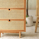 Nordic Natural 4 Drawers Chest Rattan Woven in Large-Richsoul-Cabinets & Chests,Furniture,Living Room Furniture