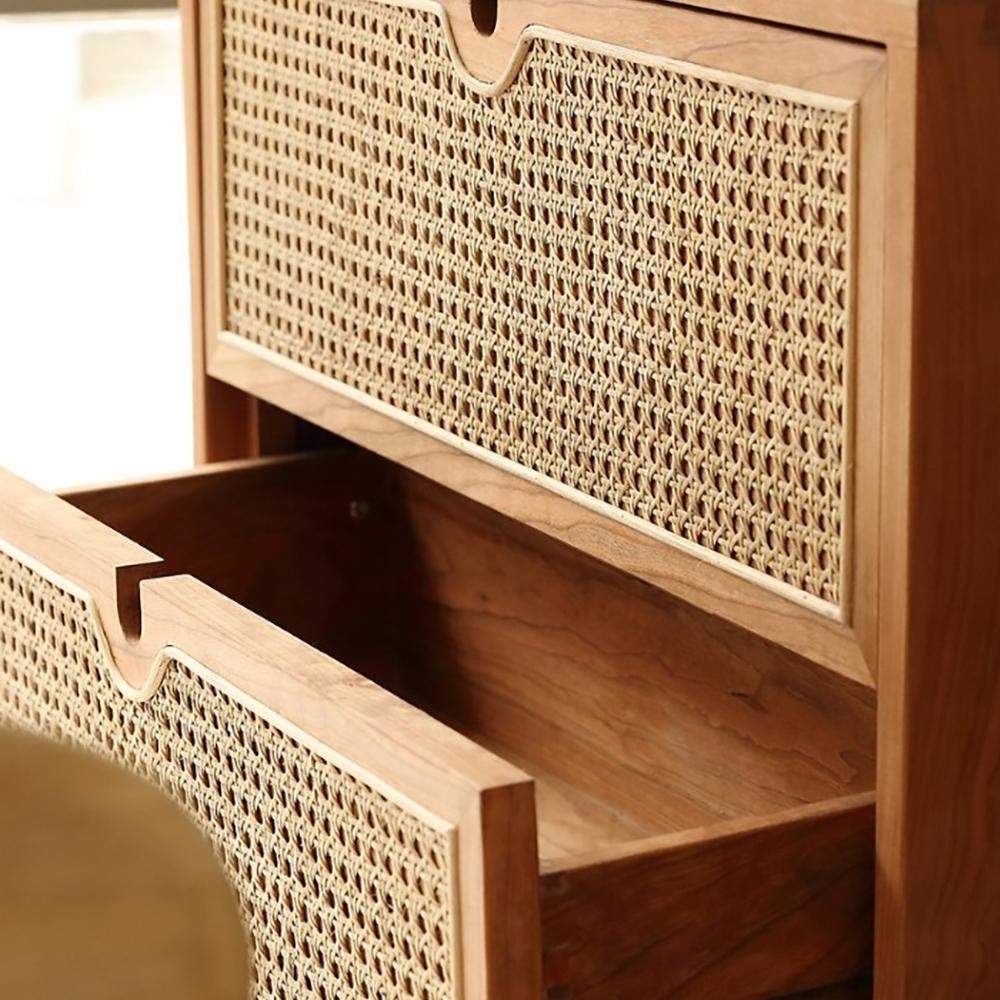 Nordic Natural 4 Drawers Chest Rattan Woven in Large-Richsoul-Cabinets & Chests,Furniture,Living Room Furniture