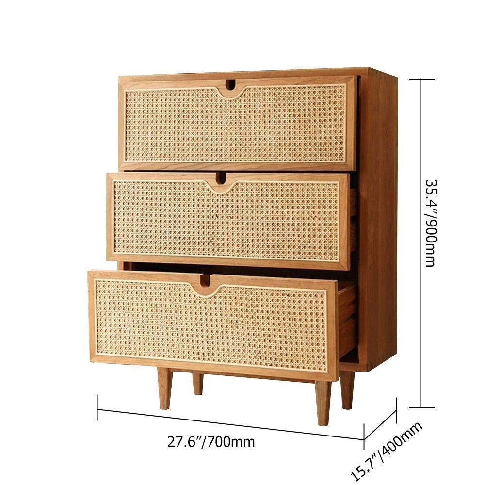 Nordic Natural 4 Drawers Chest Rattan Woven in Large-Richsoul-Cabinets & Chests,Furniture,Living Room Furniture