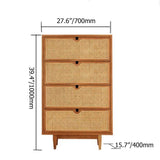 Nordic Natural 4 Drawers Chest Rattan Woven in Large-Richsoul-Cabinets & Chests,Furniture,Living Room Furniture