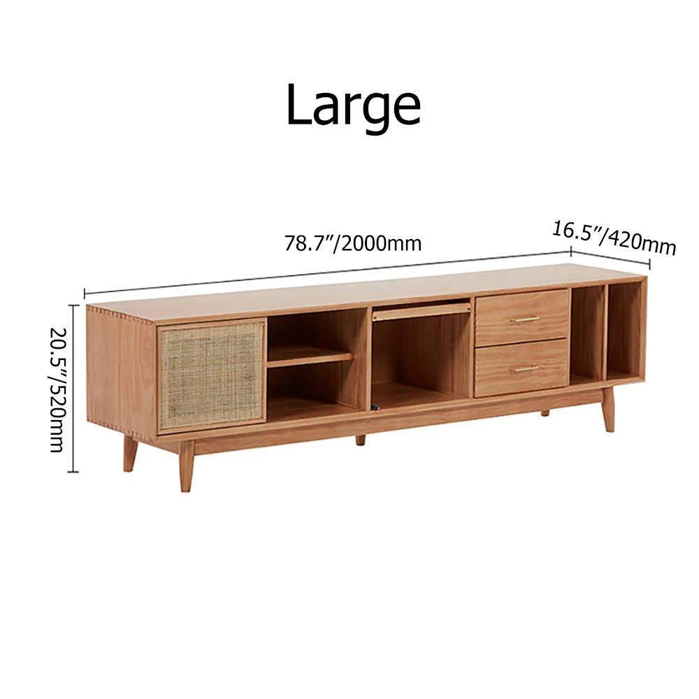 Nordic TV Stand Natural Media Console with Doors & Drawers & Shelf Rattan Woven in Large-Richsoul-Furniture,Living Room Furniture,TV Stands