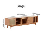 Nordic TV Stand Natural Media Console with Doors & Drawers & Shelf Rattan Woven in Large-Richsoul-Furniture,Living Room Furniture,TV Stands