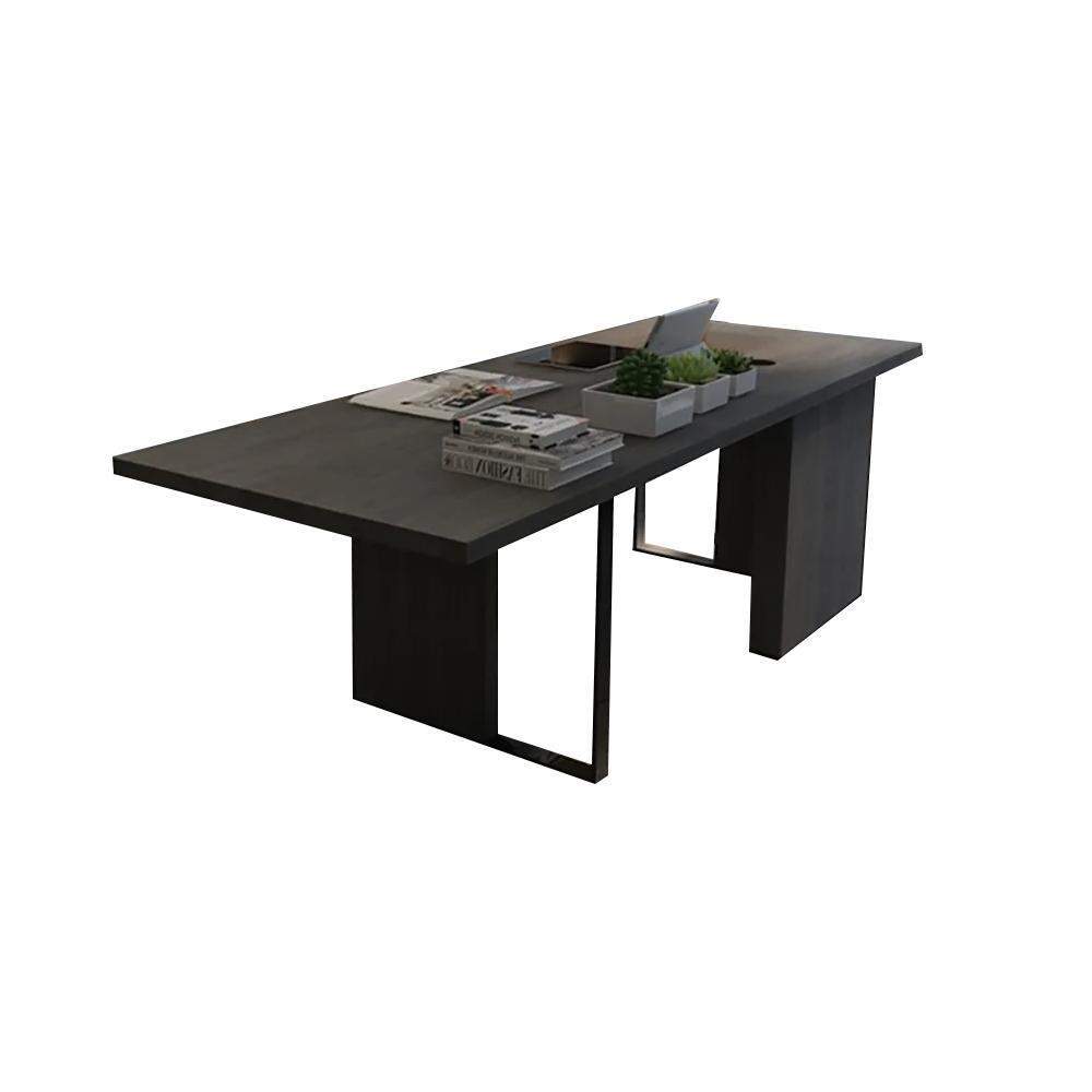 55.1" Black Rectangular Desk with Drawer Solid Wood Writing Desk-Desks,Furniture,Office Furniture