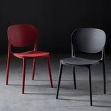 Modern Deep Gray Plastic Dining Chair Home Creative Stool Adult Armless Chair Set of 2