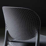 Modern Deep Gray Plastic Dining Chair Home Creative Stool Adult Armless Chair Set of 2
