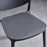 Modern Deep Gray Plastic Dining Chair Home Creative Stool Adult Armless Chair Set of 2