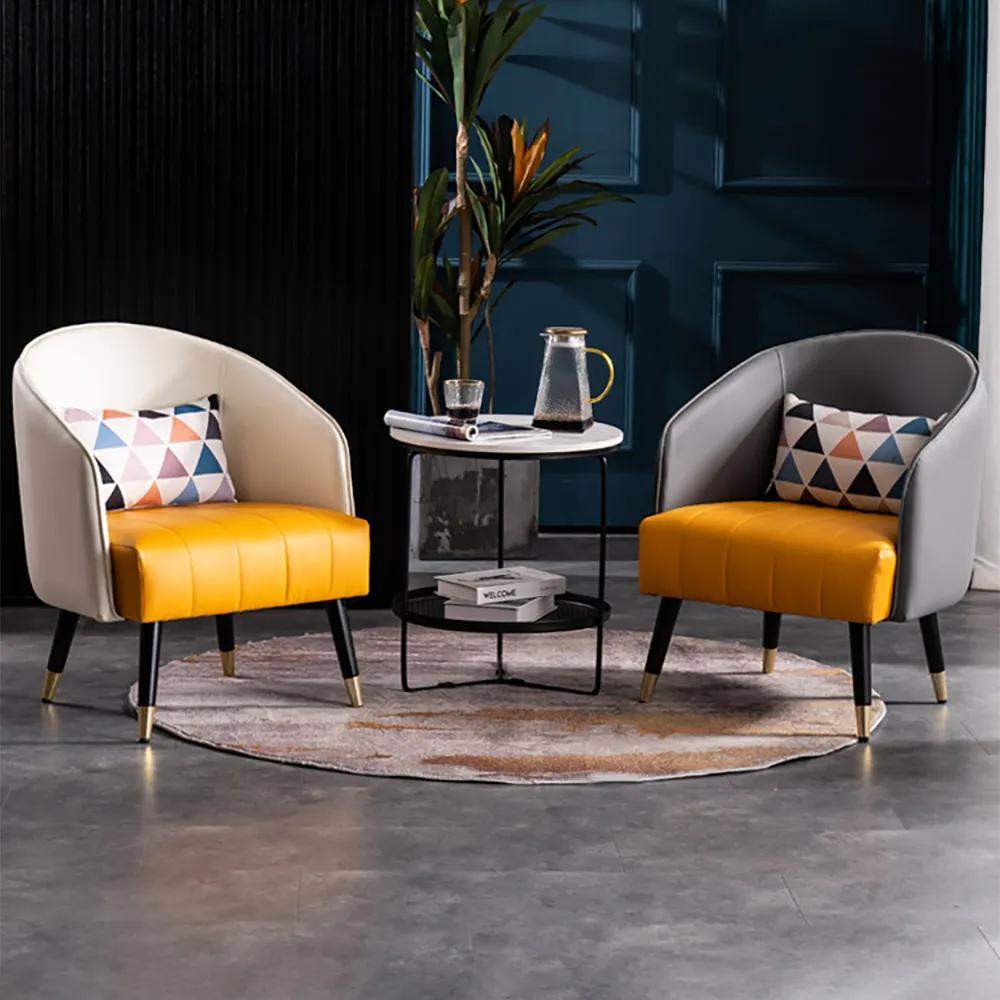 26" Wide Slipper Chair Accent Chair for Living Room with Microfiber Leather Upholstery-Richsoul-Chairs & Recliners,Furniture,Living Room Furniture