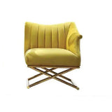 Nordic Accent Chair Velvet Upholstered in Gold Legs Style in B Right Side Chair-Richsoul-Chairs & Recliners,Furniture,Living Room Furniture