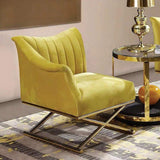 Nordic Accent Chair Velvet Upholstered in Gold Legs Style in B Right Side Chair-Richsoul-Chairs & Recliners,Furniture,Living Room Furniture