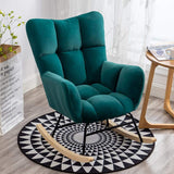 Modern Gray Accent Chair with Tufted Upholstered Cotton & Linen Rocking-Richsoul-Chairs & Recliners,Furniture,Living Room Furniture