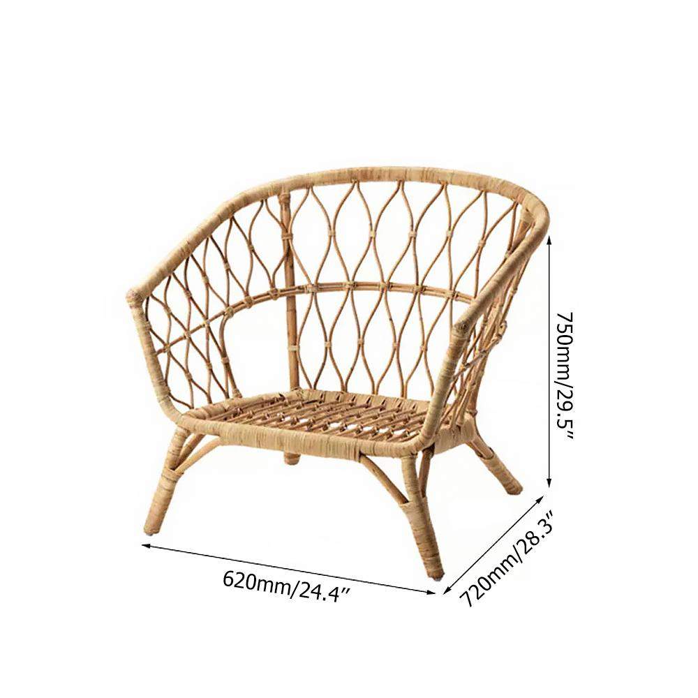 PE Rattan Accent Chair Fabric Upholstered with Cushion Chair-Richsoul-Chairs & Recliners,Furniture,Living Room Furniture