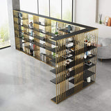 Modern Display 6-Tiered Etagere Bookshelf in Gold & Black-Bookcases & Bookshelves,Furniture,Office Furniture