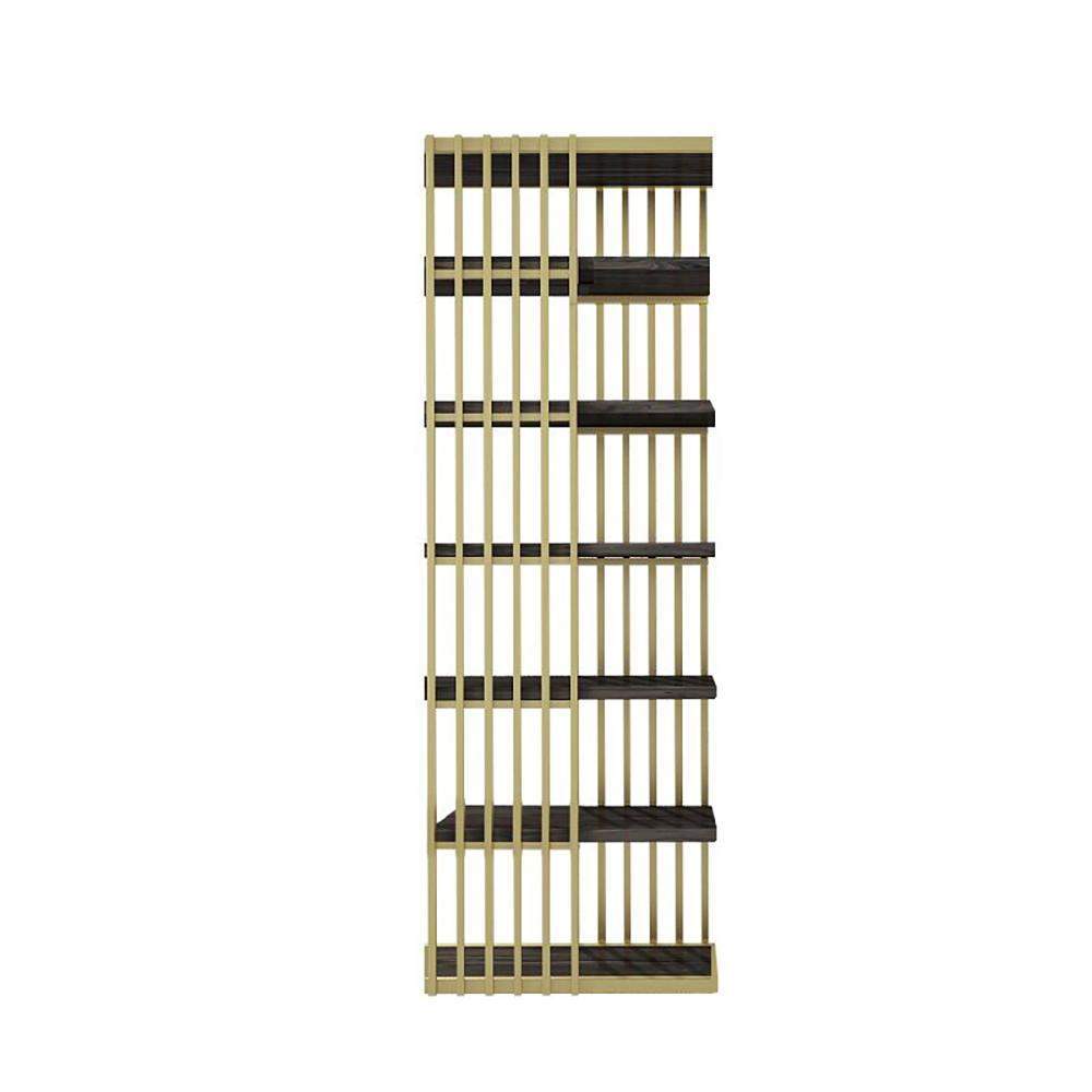 Modern Display 6-Tiered Etagere Bookshelf in Gold & Black-Bookcases & Bookshelves,Furniture,Office Furniture