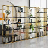 Modern Display 6-Tiered Etagere Bookshelf in Gold & Black-Bookcases & Bookshelves,Furniture,Office Furniture