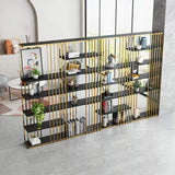 Modern Display 6-Tiered Etagere Bookshelf in Gold & Black-Bookcases & Bookshelves,Furniture,Office Furniture