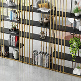 Modern Display 6-Tiered Etagere Bookshelf in Gold & Black-Bookcases & Bookshelves,Furniture,Office Furniture