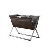 Modern Magazine Rack in Leather and Steel Brown-Furniture,Magazine Racks,Office Furniture