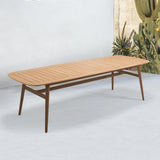 Mid Century Modern 6 - Person Rectangle Wood Outdoor Patio Dining Table in Natural