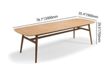 Mid Century Modern 6 - Person Rectangle Wood Outdoor Patio Dining Table in Natural