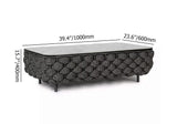 Modern Aluminum & Rope & Faux Marble Top Outdoor Patio Coffee Table in Gray